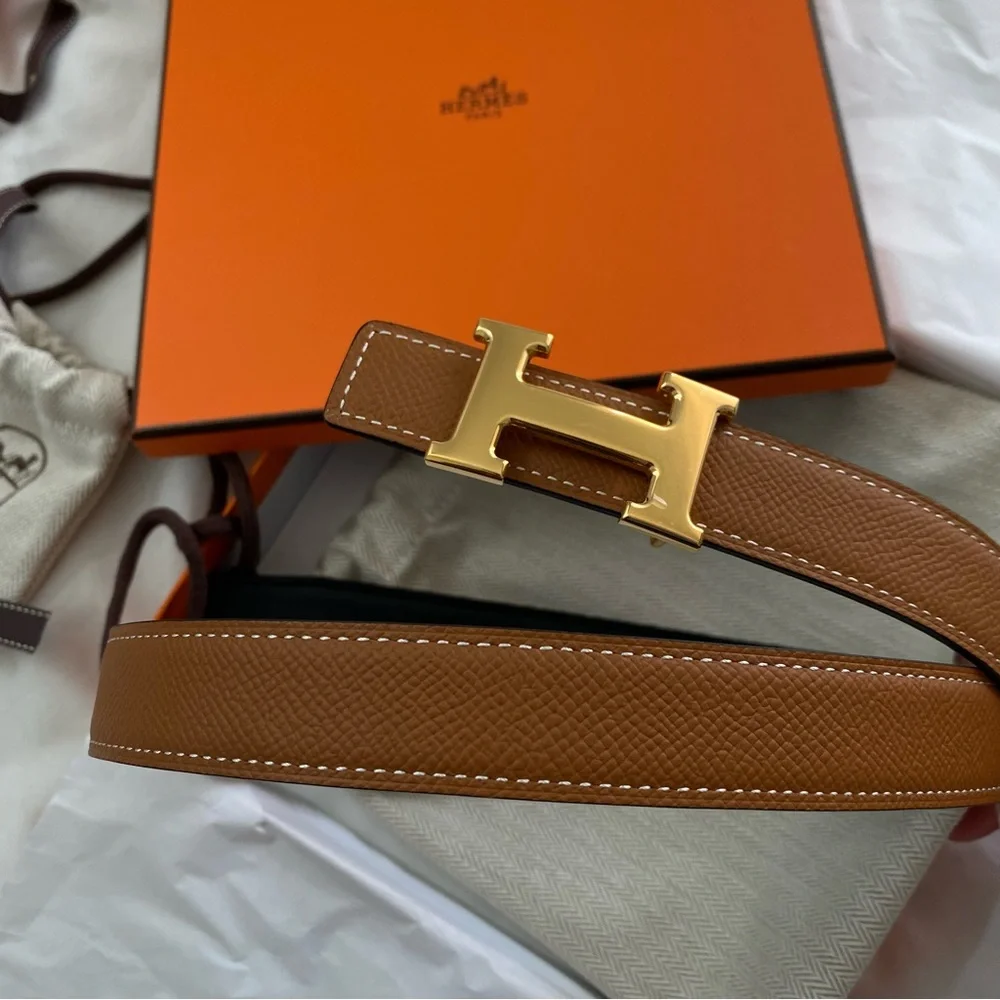 SOLD! 2024 NIB Hermes Constance 24 Belt in Noir/Gold with Gold HW - Picture 4 of 8